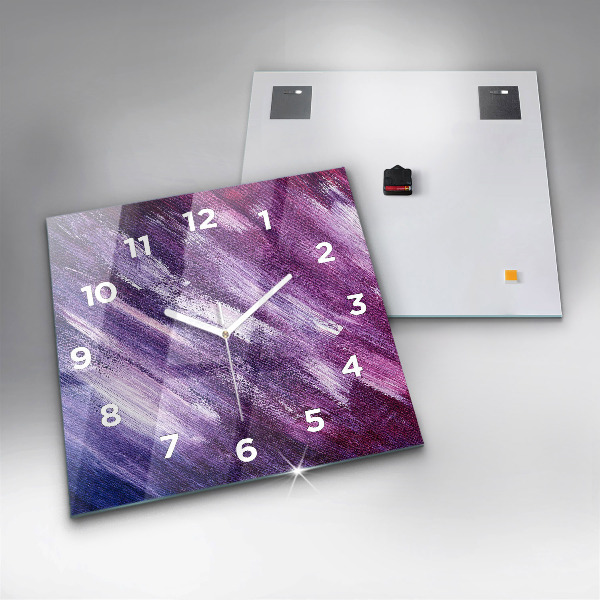 Ceas pătrat de perete din sticlă Textura cu vopsea acrilică