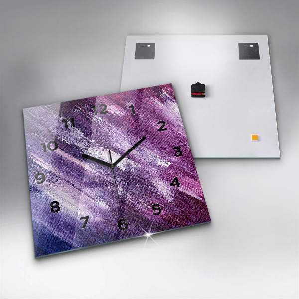Ceas pătrat de perete din sticlă Textura cu vopsea acrilică