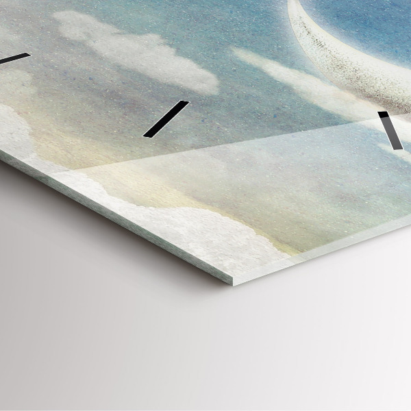 Ceas pătrat de perete din sticlă Fata pe luna