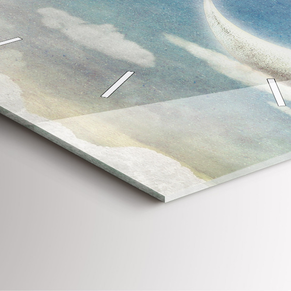 Ceas pătrat de perete din sticlă Fata pe luna