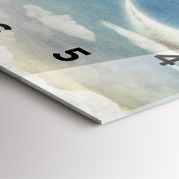 Ceas pătrat de perete din sticlă Fata pe luna