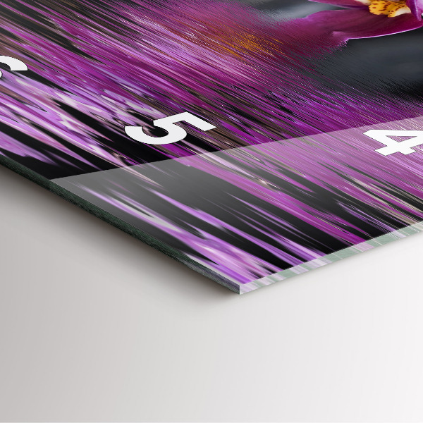 Ceas pătrat de perete din sticlă Floare de orhidee pe apă