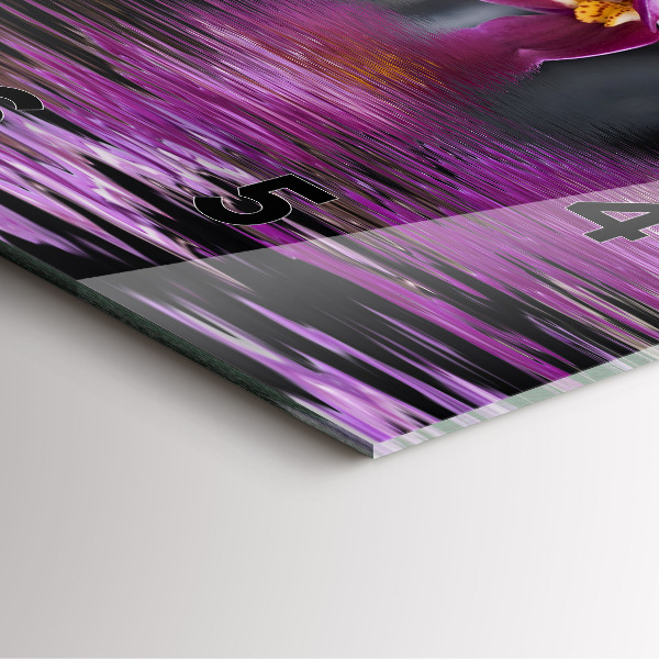 Ceas pătrat de perete din sticlă Floare de orhidee pe apă