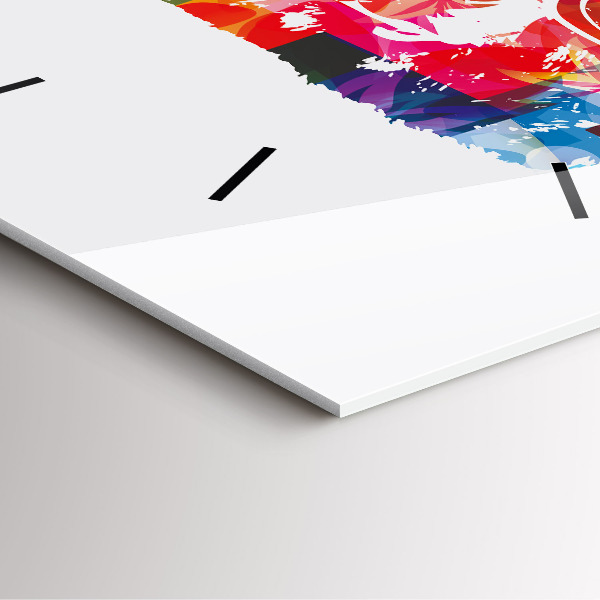 Ceas pătrat de perete din sticlă Cap de urs