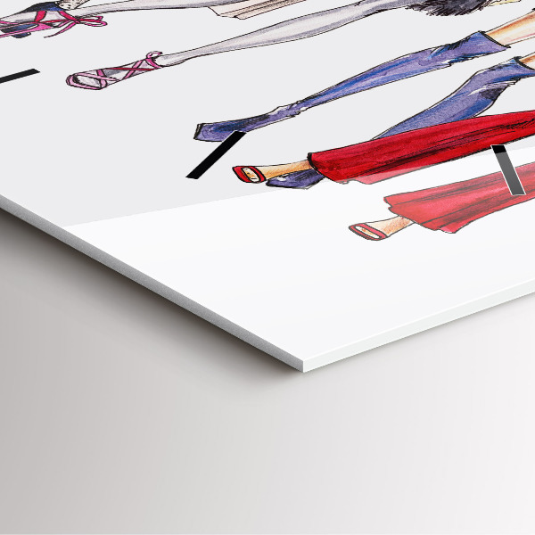 Ceas pătrat de perete din sticlă Fete la modă