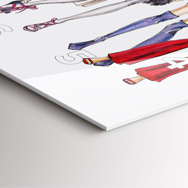 Ceas pătrat de perete din sticlă Fete la modă