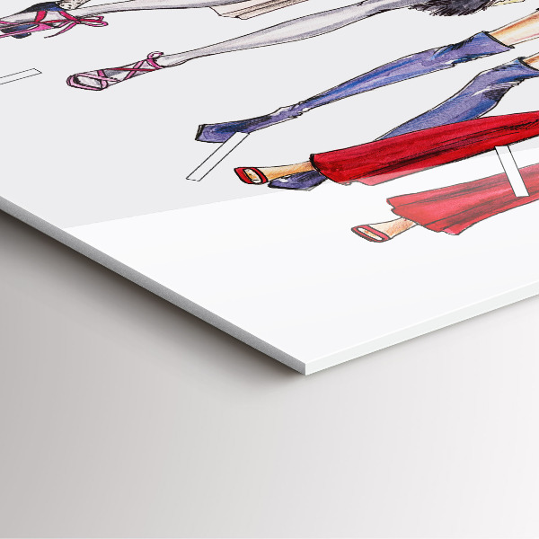 Ceas pătrat de perete din sticlă Fete la modă