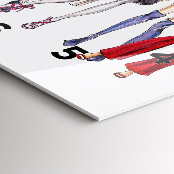 Ceas pătrat de perete din sticlă Fete la modă