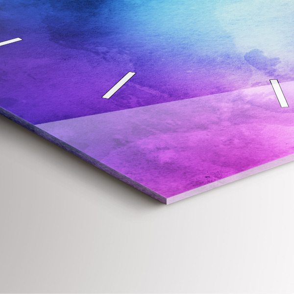 Ceas pătrat de perete din sticlă Pete colorate