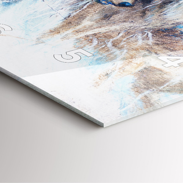 Ceas pătrat de perete din sticlă Lupi în pădure