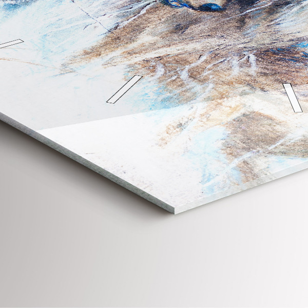 Ceas pătrat de perete din sticlă Lupi în pădure