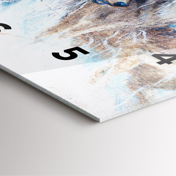 Ceas pătrat de perete din sticlă Lupi în pădure