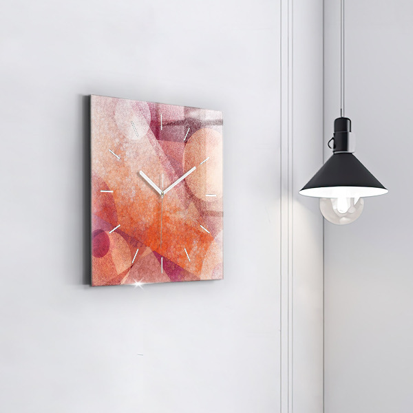 Ceas pătrat de perete din sticlă Abstracția geometrică