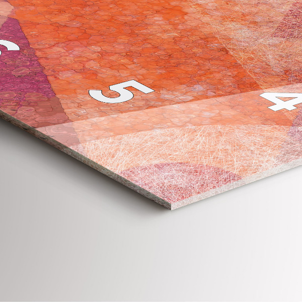 Ceas pătrat de perete din sticlă Abstracția geometrică