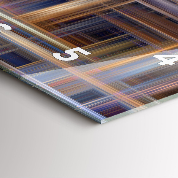 Ceas pătrat de perete din sticlă Abstracția geometriei