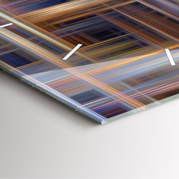 Ceas pătrat de perete din sticlă Abstracția geometriei
