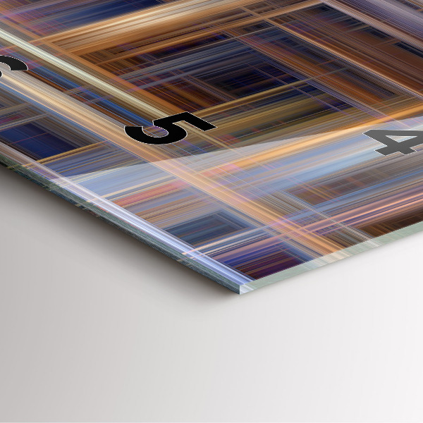 Ceas pătrat de perete din sticlă Abstracția geometriei