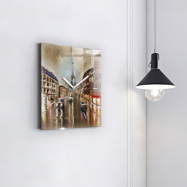 Ceas pătrat de perete din sticlă Arhitectura orașului Paris