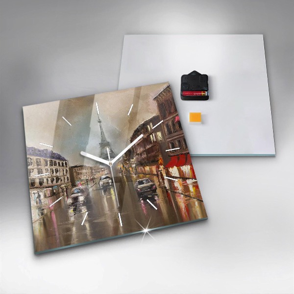 Ceas pătrat de perete din sticlă Arhitectura orașului Paris