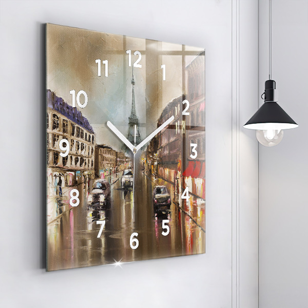 Ceas pătrat de perete din sticlă Arhitectura orașului Paris