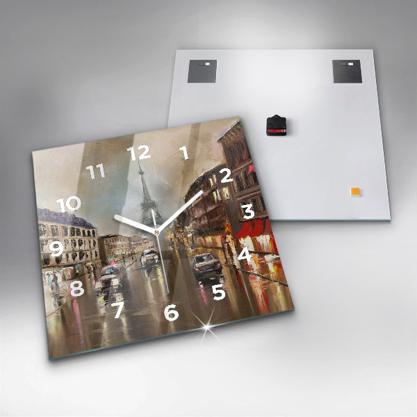 Ceas pătrat de perete din sticlă Arhitectura orașului Paris