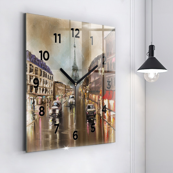 Ceas pătrat de perete din sticlă Arhitectura orașului Paris