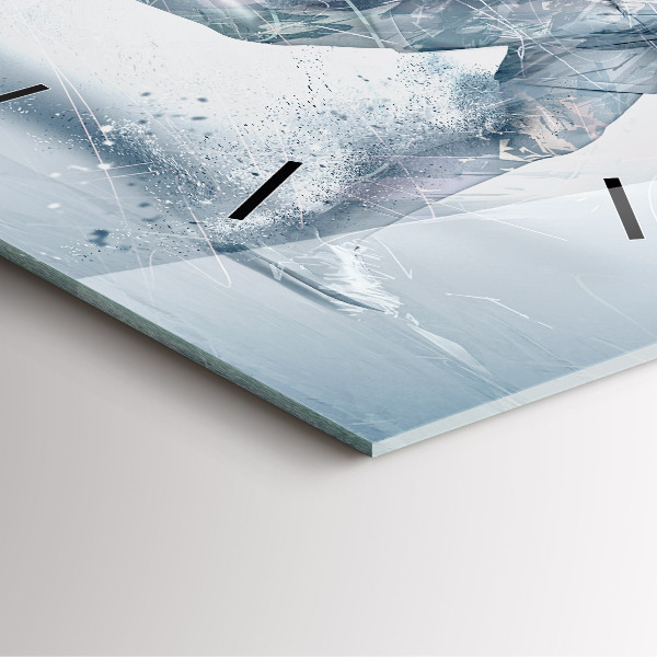 Ceas pătrat de perete din sticlă Alergător