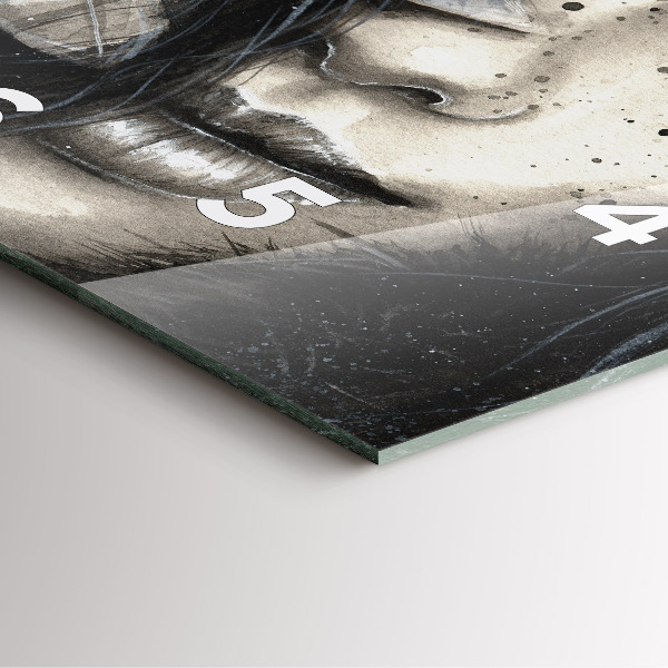 Ceas pătrat de perete din sticlă Portret pictat