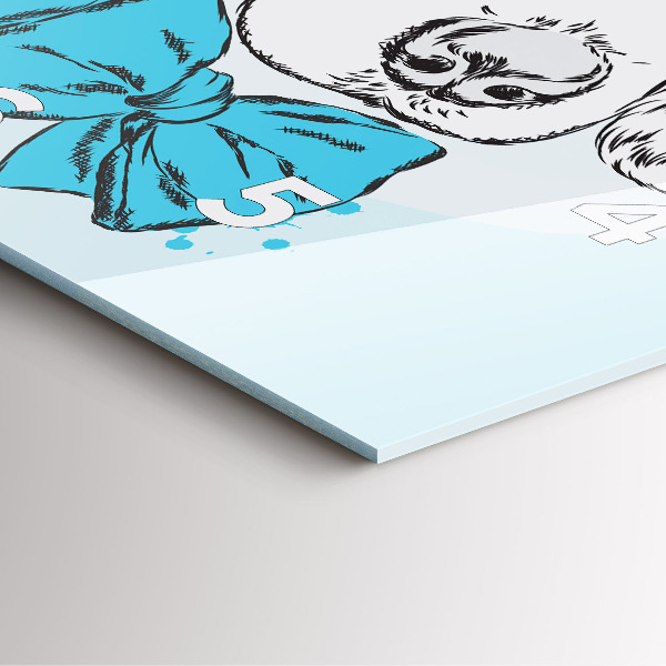 Ceas pătrat de perete din sticlă Cățeluș