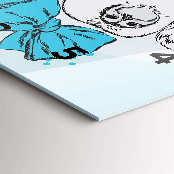 Ceas pătrat de perete din sticlă Cățeluș