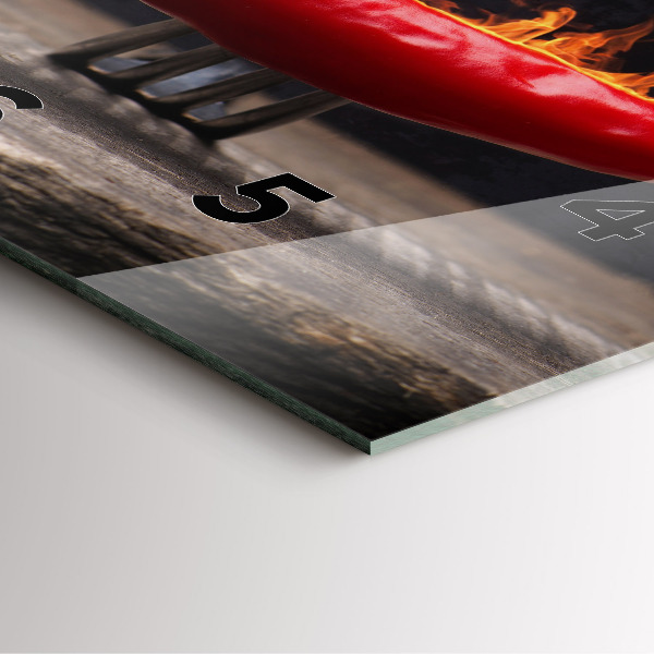 Ceas pătrat de perete din sticlă Ardei pepperoni