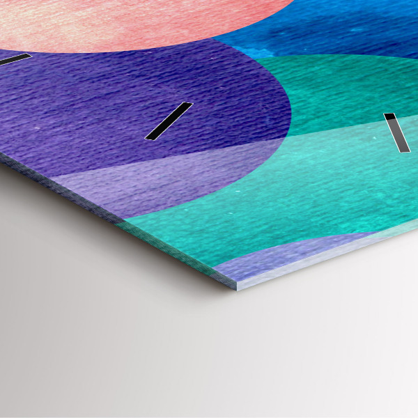 Ceas pătrat de perete din sticlă Cercuri abstracte