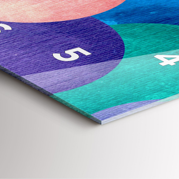 Ceas pătrat de perete din sticlă Cercuri abstracte