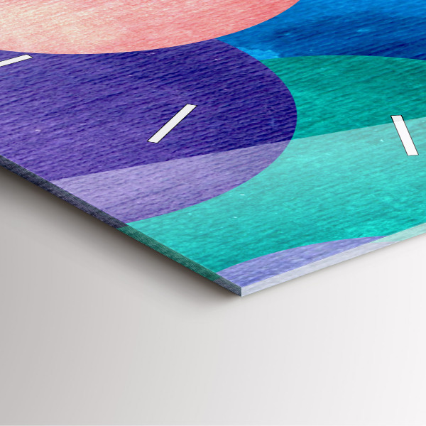 Ceas pătrat de perete din sticlă Cercuri abstracte