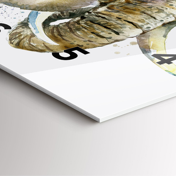 Ceas pătrat de perete din sticlă Animalele elefanți pictate