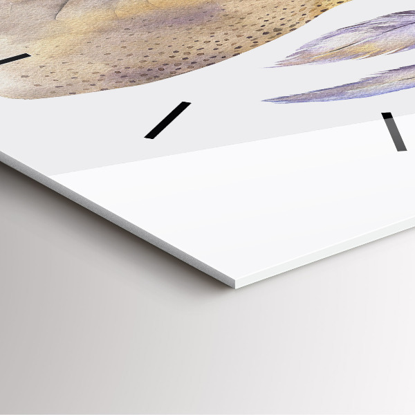 Ceas pătrat de perete din sticlă Cap de cerb și flori