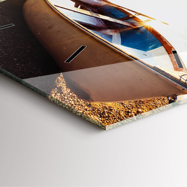 Ceas pătrat de perete din sticlă Vedere la lac