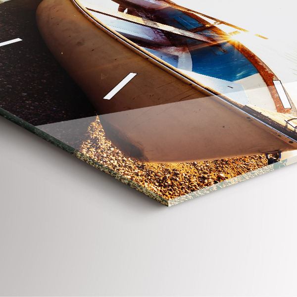 Ceas pătrat de perete din sticlă Vedere la lac