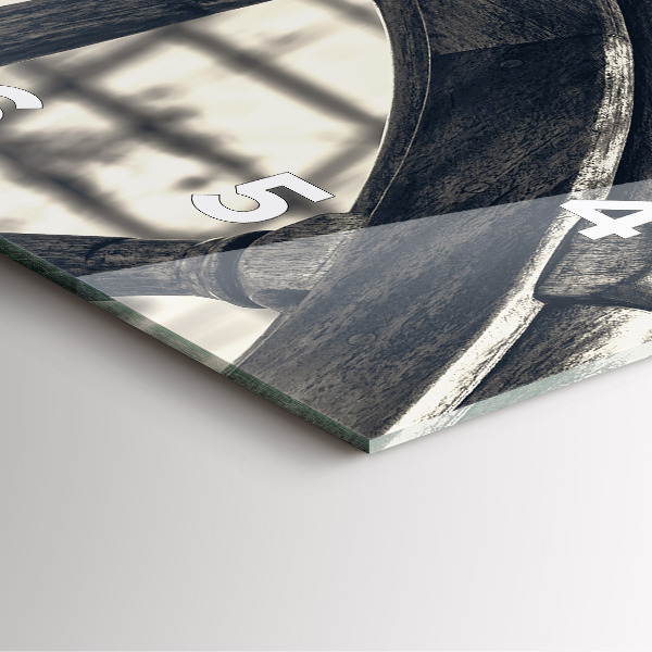 Ceas pătrat de perete din sticlă Nava veche