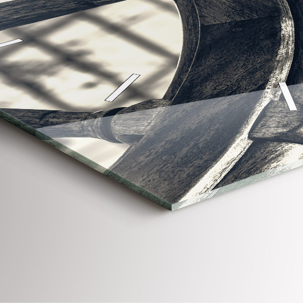 Ceas pătrat de perete din sticlă Nava veche