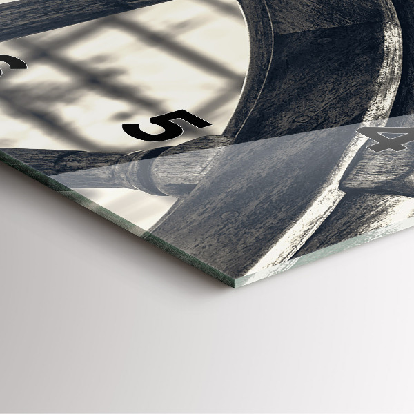 Ceas pătrat de perete din sticlă Nava veche