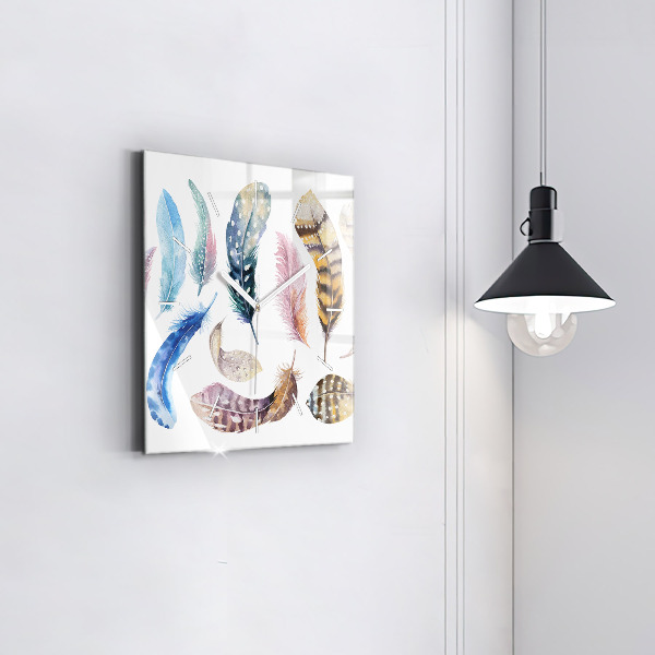 Ceas pătrat de perete din sticlă Ilustrație de artă retro