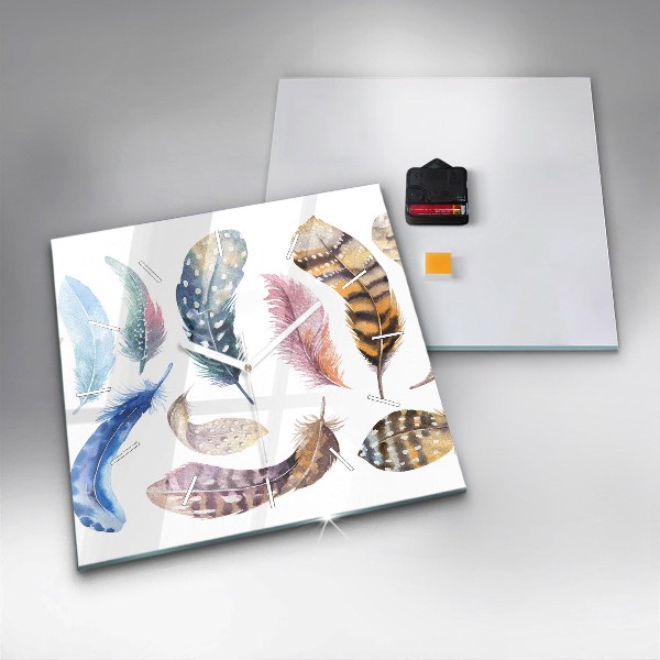 Ceas pătrat de perete din sticlă Ilustrație de artă retro