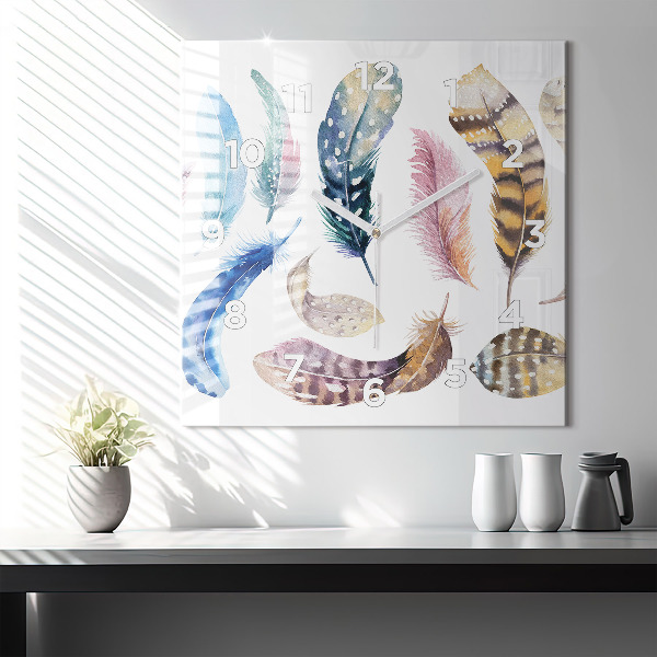 Ceas pătrat de perete din sticlă Ilustrație de artă retro