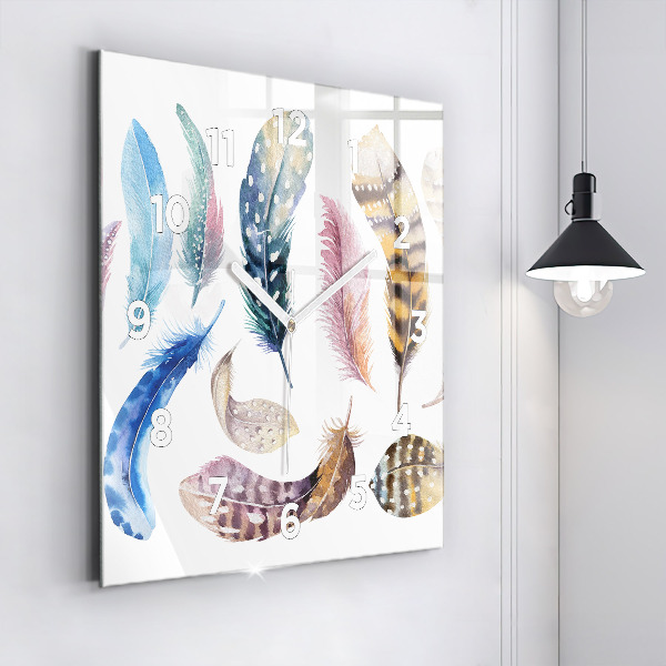 Ceas pătrat de perete din sticlă Ilustrație de artă retro