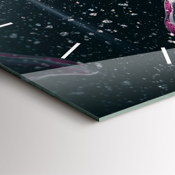 Ceas pătrat de perete din sticlă Stil de viață sănătos și alergare