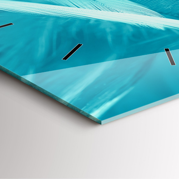 Ceas pătrat de perete din sticlă Vintage verde și turcoaz