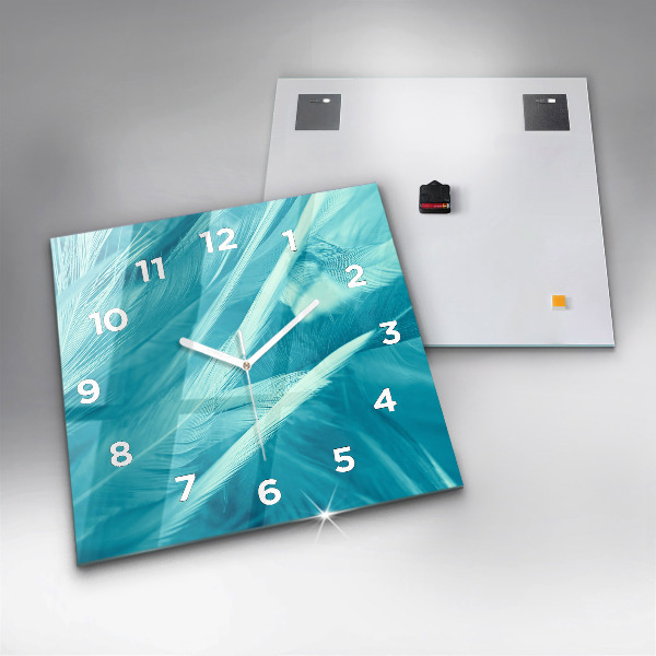 Ceas pătrat de perete din sticlă Vintage verde și turcoaz