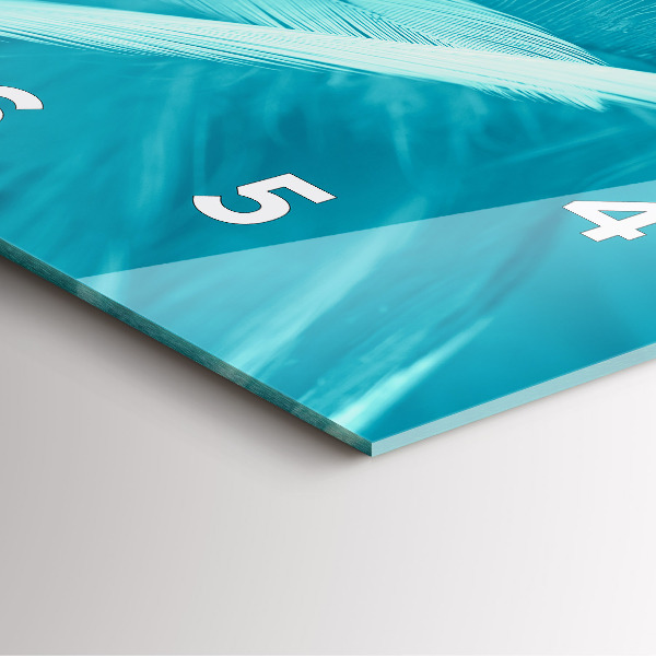 Ceas pătrat de perete din sticlă Vintage verde și turcoaz