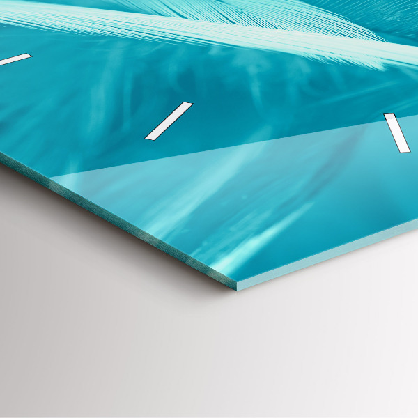 Ceas pătrat de perete din sticlă Vintage verde și turcoaz